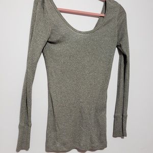 Vintage Victoria's Secret metallic silver thermal